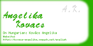 angelika kovacs business card
